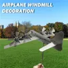 クリエイティブメタル風スピナー家の装飾飛行機モデル風チャイム風車中庭アートクラフト屋外庭の装飾彫刻 L230620
