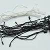 980 stuks lot Goede kwaliteit Zwart-wit Waxkoord Hang Tag Nylon String Snap Lock Pin Loop Fastener Ties Length18cm280h