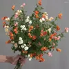 Decorative Flowers Artificial Flower Long Branch Fake Rose Realistic Bright Colors Non-Fade Faux Silk For Home Decor