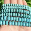 Beads Natural Stone Turquoise Charms Flat Round Spacer Loose For Jewelry Making Diy Bracelet 6mm 8mm 10mm