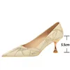 BIGTREE Shoes Women 5.5 Cm Kitten Heels Metal Heel Women Pumps Elegant Luxury Banquet Shoes Sexy Ladies Shoes Large Size 42 43 L230704