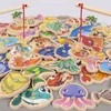 Sand Play Water Fun Magnetic Fishing Game Kehidupan Laut Kognisi Warna Kayu untuk Anak anak Awal Pendidikan Perkembangan Anak Laki laki Perempu 230711