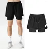 Męskie spodenki męskie do biegania dwupokładowa odzież sportowa krótkie spodnie letnie męskie treningi 2 w 1 odzież plażowa Homme Jogging Gym