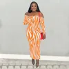 Casual Dresses Zoctuo Orange Ruched Bodycon Prom Dress For Black Girls Elegant Off The Shoulder Backless Maxi Vestidos Birthday Club Party