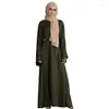 Abbigliamento etnico Malesia Solid Robe Abaya Dubai Turchia Eid Ramadan Musulmano Abito lungo per le donne Caftano Islam Arab Femme Jilbab