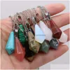 Anhänger Halsketten Naturstein Tigerauge Türkis Opal für Frauen Reiki Heilung Kristall Pendum Charms Halskette Drop Lieferung Schmuck Pe Dhlqw