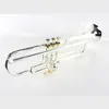 Trompeta de bolsillo Bb B-flat de alta calidad, instrumento de trompeta de palma con estuche rígido, boquilla, paño y guantes