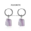 Dangle Lustre Cristal Naturel Pierre Brute Irregar Ore Boucles D'oreilles Énergie Guérison Gemme Améthyste Quartz Femmes Bijoux Drop Deliv Dh217