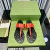 متشابكة من Thong Sandal Women Men Clipper Leather Leather Luxury Designer Flat Flative Flate Flip Flop Size 35-45 04