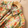 Lässige Kleider Designer Frühling Damen Böhmen Hochwertige Mode Elegante Party Vintage Langarm Blumendruck Hemdkleid