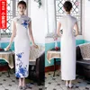 Roupas étnicas tamanho 5XL Rayon Tradicional Chinesa Feminina Vestido Simples Vintage Lady Longo Qipao Primavera Sexy Cheongsam