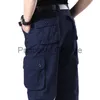Inne Odzież Kombinezony męskie Bojówki Dorywczo Bawełna Wiele kieszeni Workowate Wojskowe Armia Spodnie robocze Streetwear Proste Spodnie Długie spodnie x0711