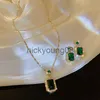 Pendant Necklaces Necklaces Pendants Gold Plated Jewelry Set Emerald Rings Earrings Necklace with Gemstone and Zircon Elegance Jewelry for Women2765 x0711 x0711