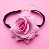 Choker Vintage Utsökt Färgglad Rose Flower Halsband För Kvinnor Söt Sexig Justerbar Love Heart Halsband 2023 Modesmycken