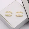 Luxurys Designer Brand Elegant Stud Orear Bringes Double Lettres Girls Earrings Fashion Woman Woman Oreing Gift Accessoire 20Style