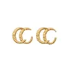 Famous Designer Earring Brand Letter Ear Stud Women Retro Gold Earrings for Wedding Party Gift Jewelry Accessories High Quality 20Style