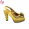 Dress Shoes Arrivals Spring INS Italian Design Shoes Matching Bag Set in Yellow Color High Quality Slingbacks Sandals 230711