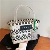Einkaufstaschen Luxus-Design, gewebte Einkaufstasche aus Gemüsekorb, Wohltätigkeitsshow, farblich passende, tragbare Strandtasche, Urlaubstasche für Damen, Strandtasche 230711