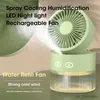 Electric Fans Cameras Spray Cool Fan Mini Fan Desktop Turbine Foldable Cold Air Humidification Spray Fan Multifunctional Night Light Rechargeable Fan