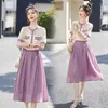 Work Dresses Silk Blouse And Long Skirt Set 2023 Women's French Style High Quality Shirt Half Two Pieces