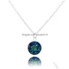 Collane con ciondolo Moda Collana Drusy Druzy 12Mm Pietra finta Placcato oro Paillettes arcobaleno Per donna Gioielli da donna Drop Delivery Penda Dhqdx