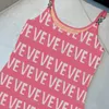 Casual Designer Tricoté Rose Halter Jumper Jupe Sexy Alphabet Fashion Print Design Slim Fit Shopping Party Dress