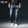 Mäns jeans märke Autumn Winter Slim Elastic Retro Italy Fashion Classic Style Denim Pants Byxor Male