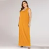 プラスサイズのドレスの女性のドレス秋のファッションエレガントで豪華なセクシーな固体ラウンドネックスリップスカート婦人服 L-5XL オーバーサイズ