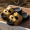 Slippers Nieuwe Gepersonaliseerde Schedel Ontwerp Mannen Slippers Zomer Outdoor Fun Nieuwigheid Slide Dikke Zool Platform Strand Antislip Vrouwen sandaal cc79 T230711