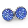 Stud Fashion 12Colors Round 12Mm Resin Druzy Drusy Earrings Stainless Steel Handmade For Women Jewelry Drop Delivery Dh7B3