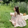 ガールドレス夏服女の赤ちゃんビーチカジュアルファッション印刷かわいい弓の花プリンセスドレス子供服 Vestidos F19