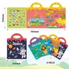 Kids' Toy Stickers 4 Pack Reusable Sticker Books Toys 3D Clear Animal Space Vehicles Dinosaur Book Educational Learning for kids Gifts 230711