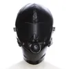 Adult Toys Erotic Mask Cosplay Fetish Bondage Headgear With Mouth Ball Gag BDSM Erotic Leather Hood For Men Women Adult Games Sexy Mask 230710