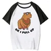 Dam T-shirts Capybara Tee Dam Rolig Manga Designer Girl 2000-talet Streetwear Kläder