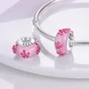 925 Silver Fit Pandora Charm Rose Pink Series Infinite Love Mom Heart to Heart Beads Pendente Fashion Charms Set Pendant DIY Fine Beads Jewelry