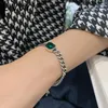 Link Bracelets LIVVY Simple Green Zircon Bracelet For Women Trendy Elegant Vintage Handmade Party Accessories Jewelry Gifts Wholesale