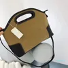 Sac à main décontracté marron Sacs de créateurs de style unisexe Hommes femmes Rétro en cuir suédé Splicing Totes mode shopping poche avec sangle fine