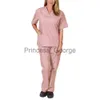 Others Apparel 1 Set Nurse Uniforms Women Men Work Clothing Suits Unisex Short Sleeve Nurse Top Pants Women Scrubs Set uniformes clinicos mujer x0711