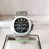 PPF Factory V2 męski zegarek 40.5mm Nautilus 5712/1A-001 czarna tarcza zegarki z fazą księżyca rezerwa chodu Super CAL.240 PS IRM C LU mechaniczne automatyczne męskie zegarki na rękę