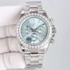 Reloj de diamantes para hombre mecánico automático 7750 función de sincronización relojes de diseñador zafiro 40mm reloj de pulsera para mujer DiMontre de Luxe