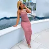 Городские сексуальные платья Haoyuan сексуальные одно плечо Bodycon Drapered Draped Back Split Elegant Birthday Party Wearts for Women Night Club Maxi платья L230711