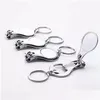 Sleutelhangers Functionele Nagelknipper Sublimatie Sleutelhanger Zakmes Roestvast staal Vouwhandschoen Opener Voor buiten Draagbaar Wht022 Dh4Vv