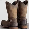 Buty retro kowboja botki kobiety mężczyźni Mid Calf Outdoor Boots Men Vintage Pu Warm buty Man Slip on Buty Winter Gladiator Booties Unisex L230714
