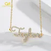 Pendentif Colliers Qitian Nom Personnalisé Collier CZ Cristal Chaîne Glacé Zircone Personnalisé Bijoux Pour Femmes Cadeau 230710