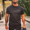 T-shirts pour hommes hauts frais et respirants Patchwork CottonMesh T-shirt Fitness musculation à manches courtes vêtements de tranning