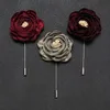 Darmowa wysyłka najnowszy projekt luksusowa broszka z kwiatem przypinki dla mężczyzn garnitur Handmade mężczyzna tkanina kwiat przypinki na klapę dla mężczyzn garnitur