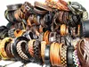 Chaîne MixMax 50pcspack assortis rétro faits à la main pour hommes haut en cuir véritable tribal surfeur bracelets de manchette styles de mélange 230710