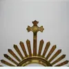 Objets décoratifs Figurines Holy Box Reliquary Laiton Ostensorium Catholic Angel Ray Ostensoir avec Circule Lune Hight Polished Church Supplies 230710