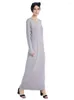 Abbigliamento etnico Le donne musulmane vestono semplici abiti lunghi elastici alti e puri interni Ramadan islamico caftano tunica abiti arabi mediorientali