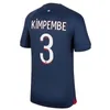 23/24 4th MBAPPE KOLO MUANI maglie da calcio maillot de foot 2023 2024 O.DEMBELE VERRATTI MARQUINHOS HAKIMI KIMPEMBE RAMOS maglia da calcio uomo bambini kit